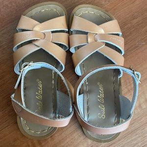 Saltwater Sandals in Rose Gold Leather Size 11